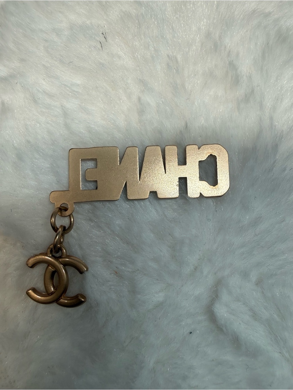 Rose Gold-Tone Charm with Dangle Chain Detail - Picture 2 of 4